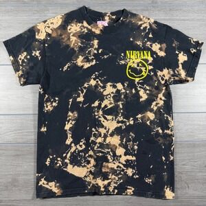 Peppermint June Nirvana Bleach Tie Dye Graphic Tee Small